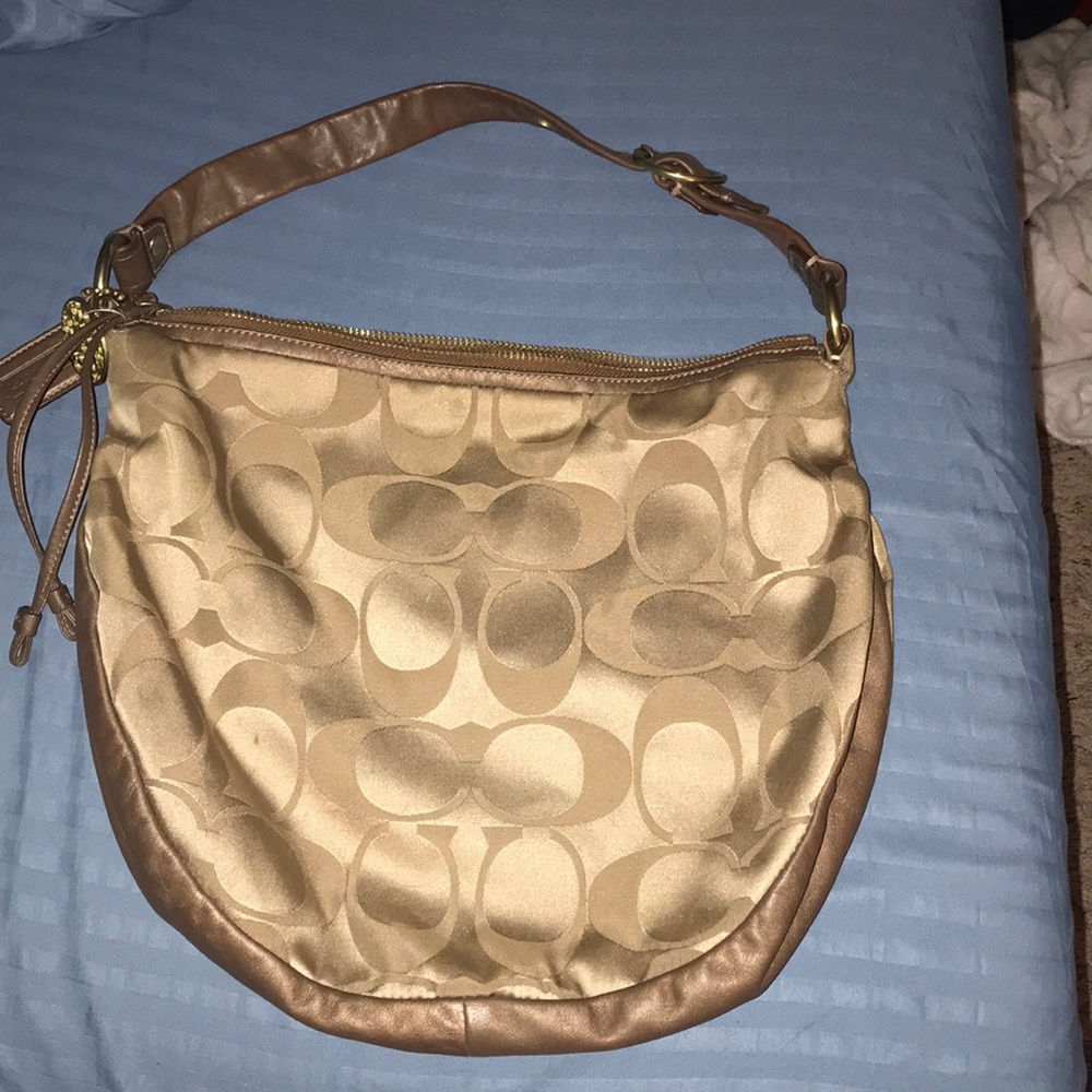 Coach Gold Lettered Purse Bag